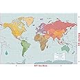 Extra-large World Wall Map - Laminated - 67'' x 45''