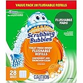 Scrubbing Bubbles Toilet Bowl Cleaner, Fresh Brush Toilet Bowl Cleaning Flushable Refills, Citrus Scent, 28 Refills Total