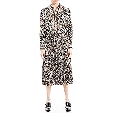 Max Studio Womens Long Sleeve Collared Pleated DressDress
