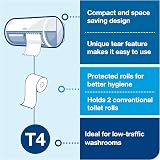 Tork T4 Black Toilet Paper Dispenser Wall Mounted Elevation view 6