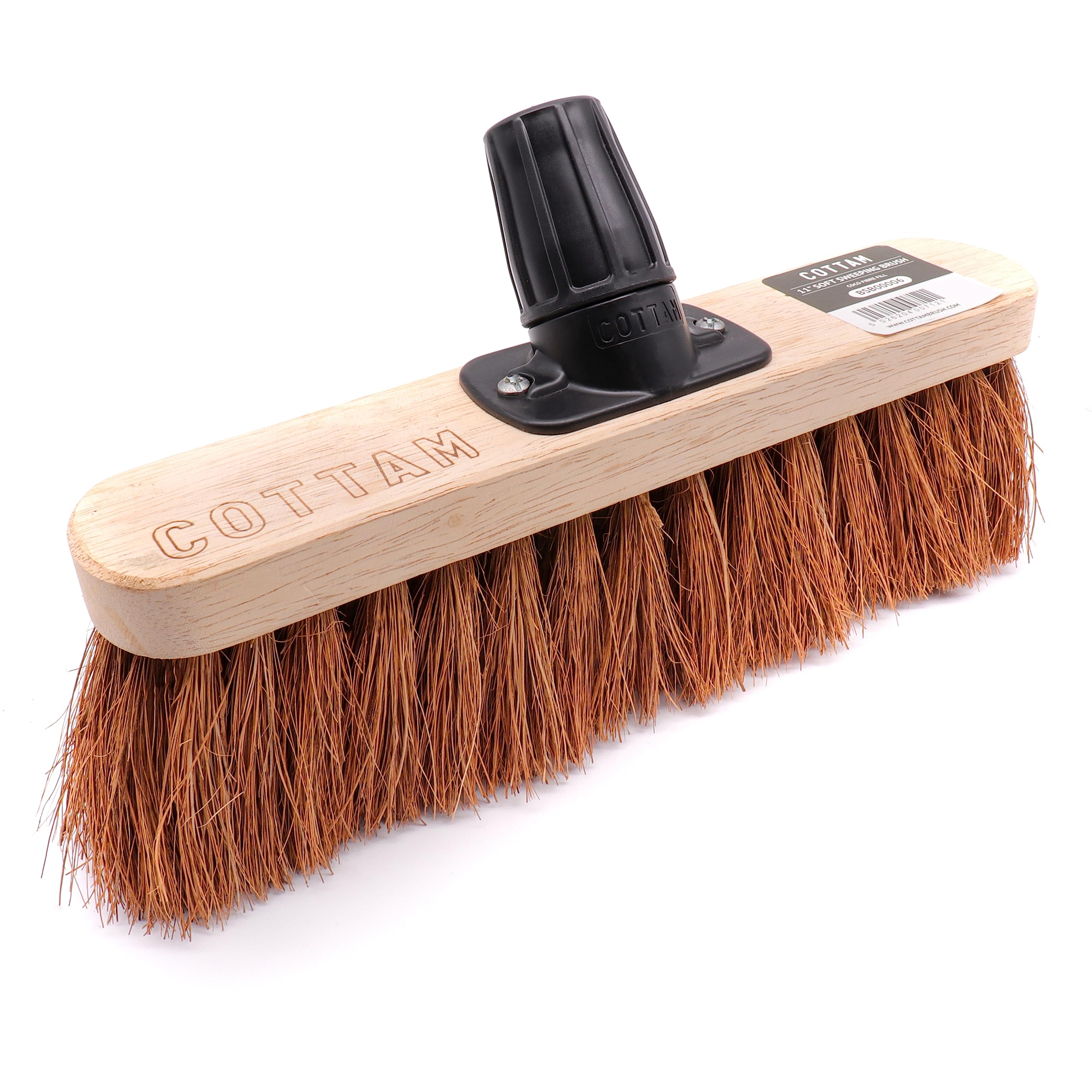 COTTAM Soft Sweeping Broom Head | Soft Sweeping Brush | 11 Inch | With Easy Broom Shank Connector - No Tools Required!