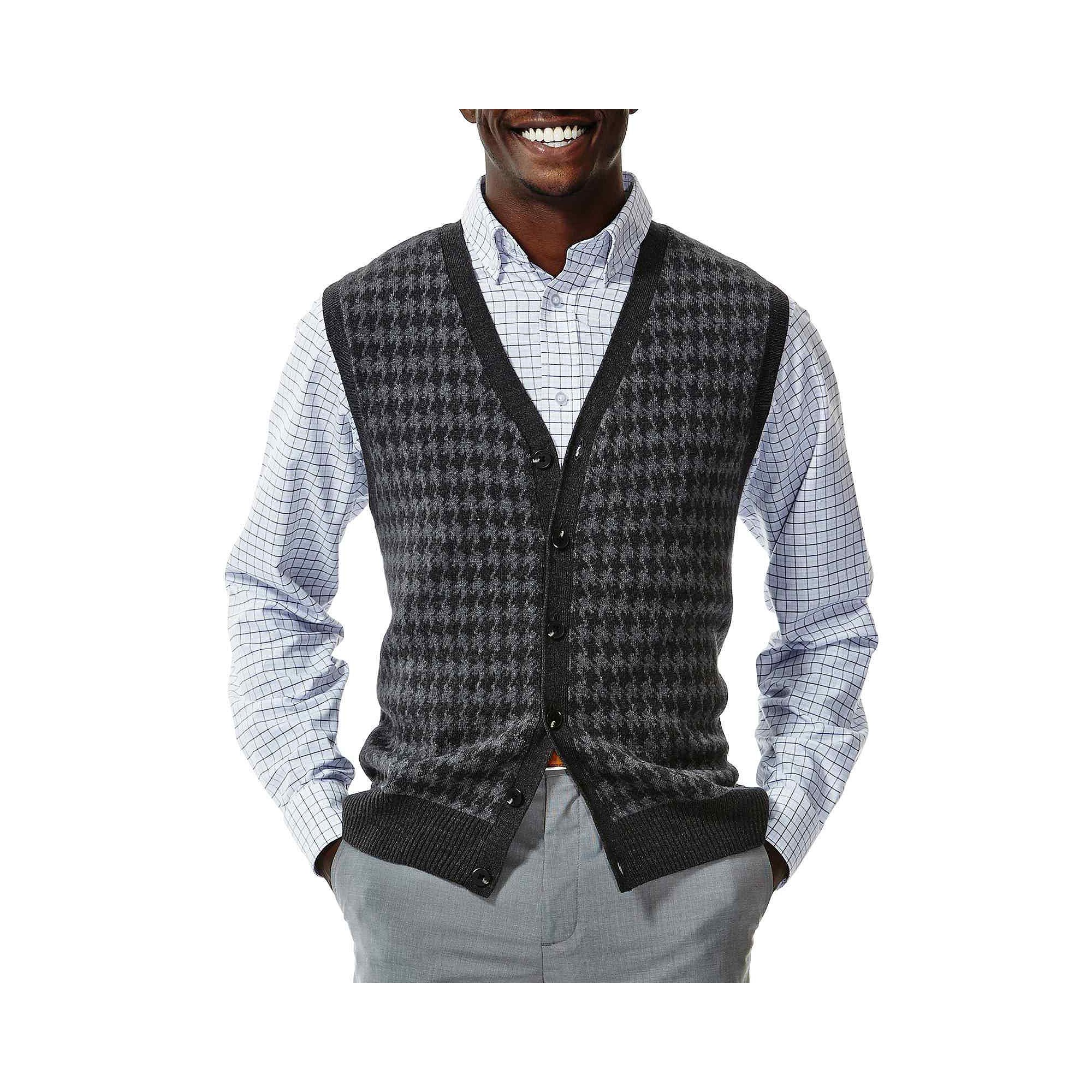houndstooth vest mens