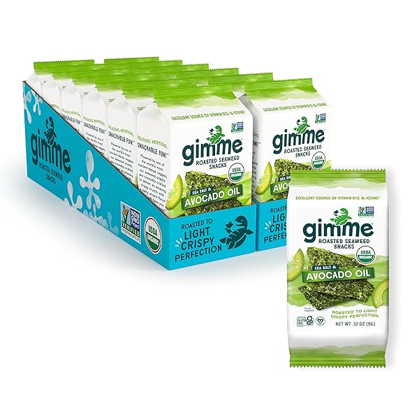 GIMME SEAWEED ORGANIC PREMIUM ROASTED SEAWEED SNACKS, SEA...