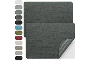 WILDREEDS 2 Pcs 8 x11 Inch Linen Repair Patches, Self-Adhesive Fabric Patch for Sofas, Couch, Furniture,Tote Bags, Car Seats (Dark Grey)
