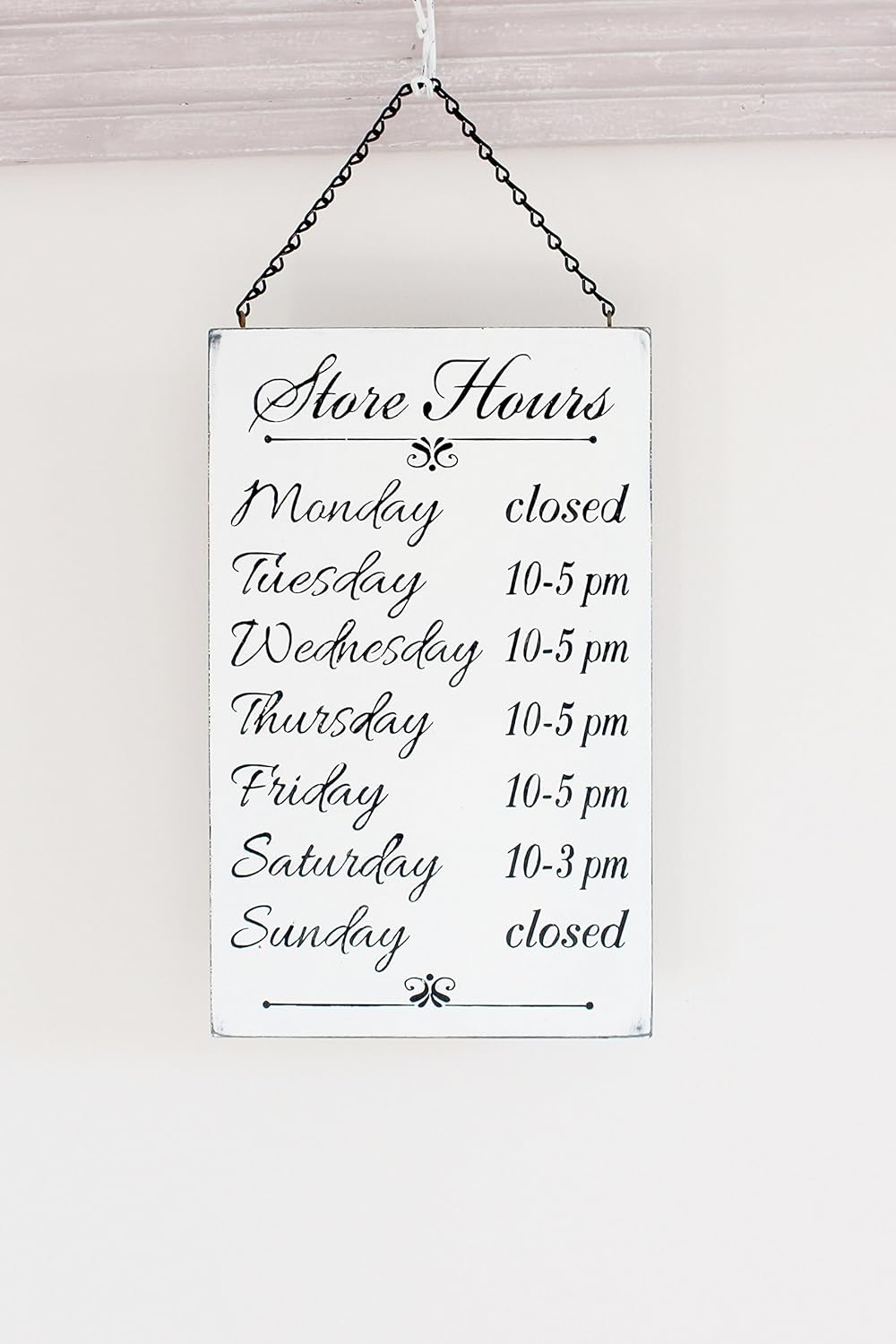 Store Hours Hanging Business Sign Handmade