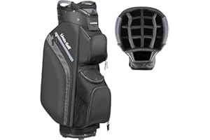 LIVSINGOLF Golf Bags Durable Golf Cart Bag with Rainhood and 14 Way Top Full Length Divider and 9 Pockets for Organization，for Men Woman