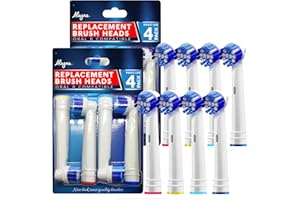 Alayna Replacement Brush Heads Compatible with Oral B Electric Toothbrush, 8 Pack, Dupont Bristles, Precision Style, Fits Vit