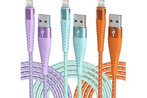 Cuanyeon iPhone Charger Fast Charging Lightning Cable 6FT 3Pack[Apple MFi Certified] Long iPhone Charger Cord Nylon Braided USB Cable Compatible with iPhone 14/13/12 Pro Max/12Pro/11