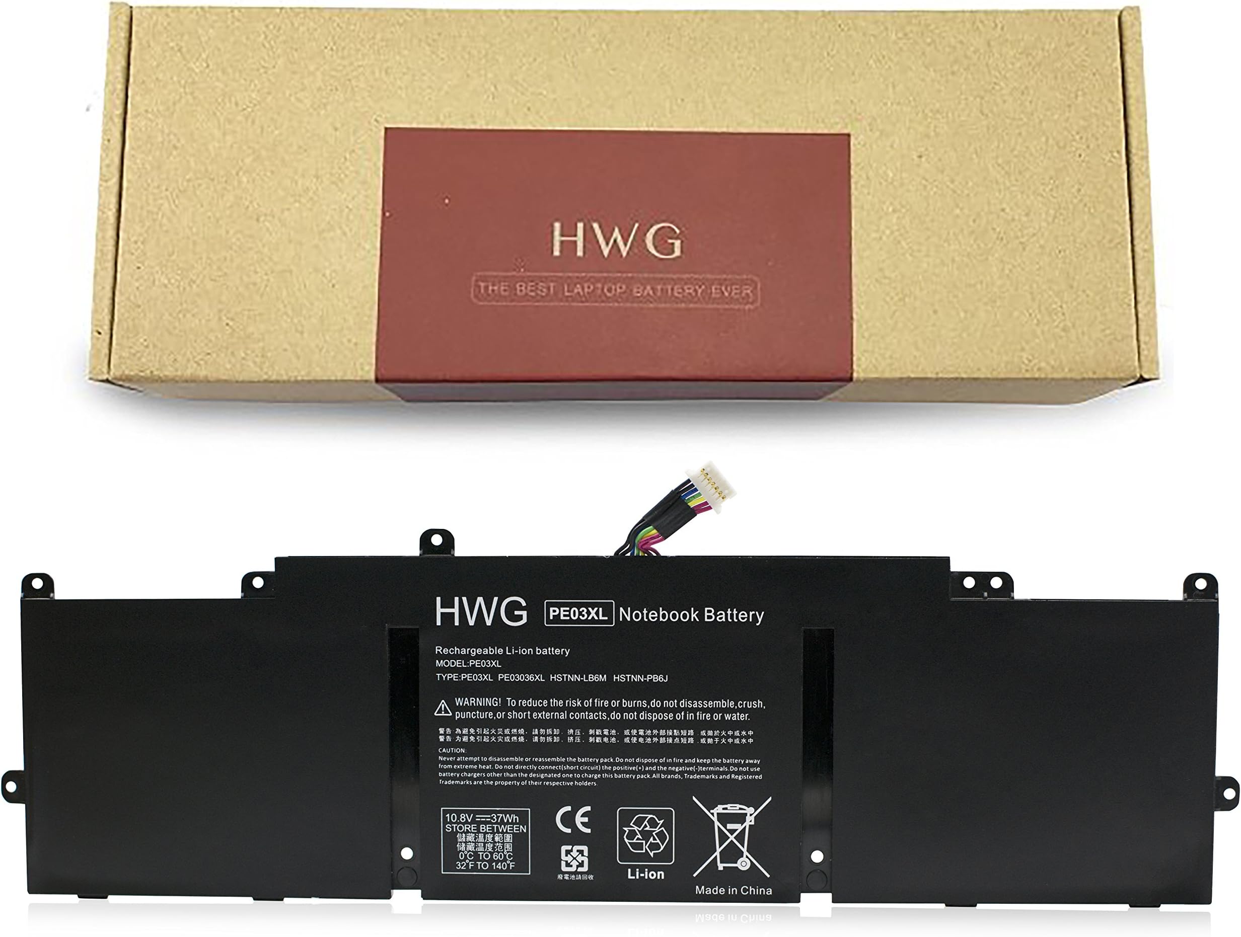 HWG PE03XL Battery Compatible HP Chromebook 210 G1 11 G4 HSTNN-PB6J HSTNN-LB6M 766801-421 766801-851 767068-005 Series Notebook PE03 PE03036XL [10.8V 37Wh]