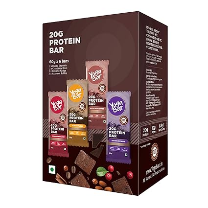 Yogabar 20 gram Protein Bar Variety Box-6 x 60 g (Single Pack)