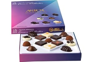 Gourmet Chocolate Truffles Valentines Gift Box, Astor Chocolate Treats Collection, 15 Assorted Belgian Chocolate Gifts for Valentine's Day Candy for Her and Him with 7 Delectable Flavors, Kosher