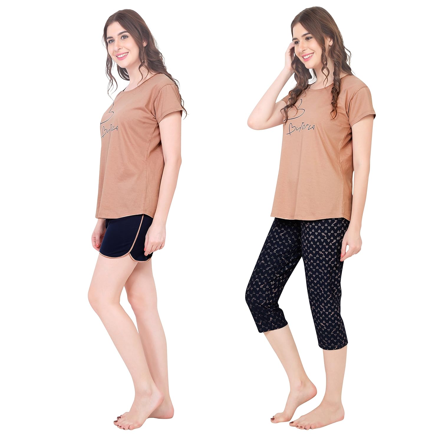 zeyo women's cotton night suit