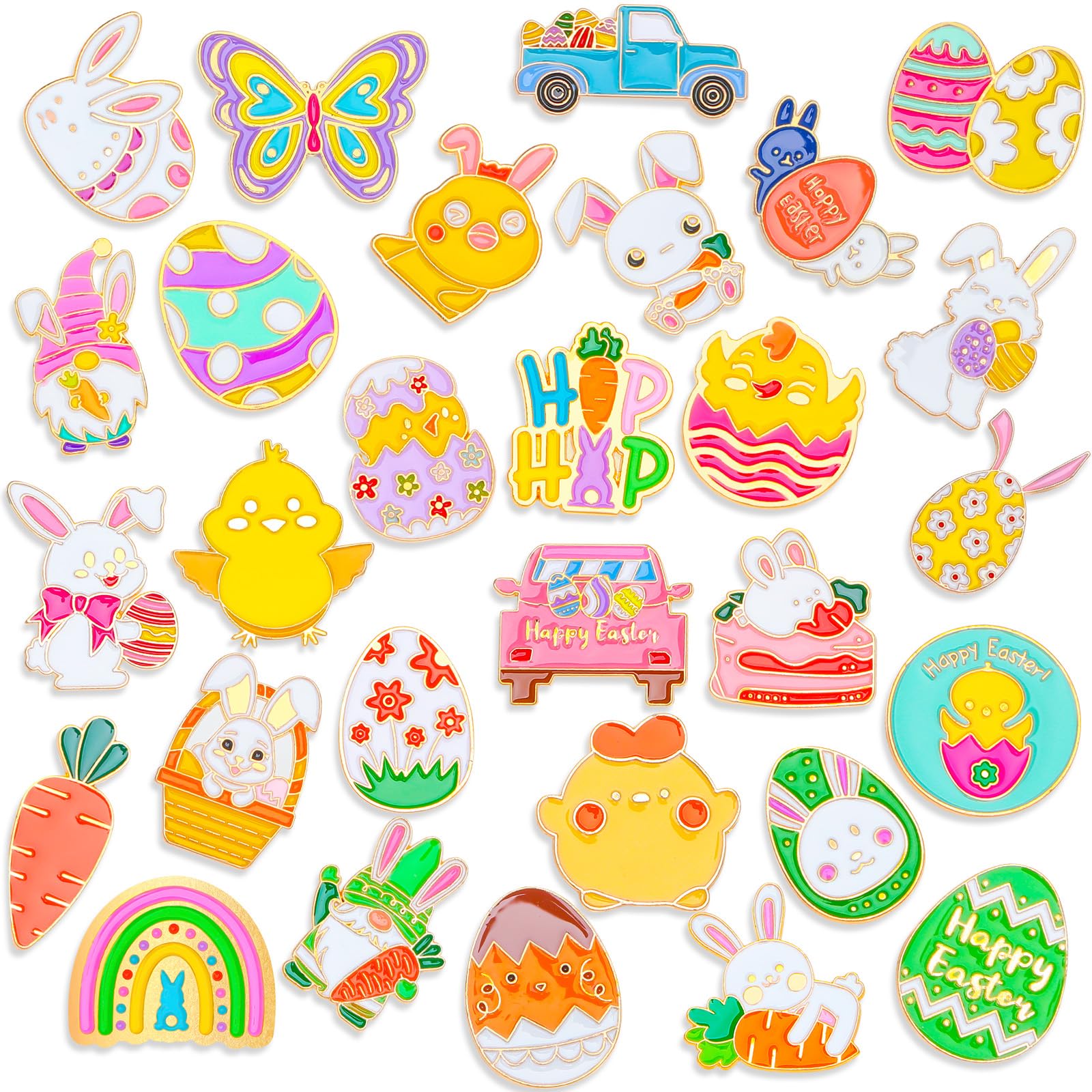 SANNIX 60Pcs Easter Pins, Easter Enamel Lapel Pins