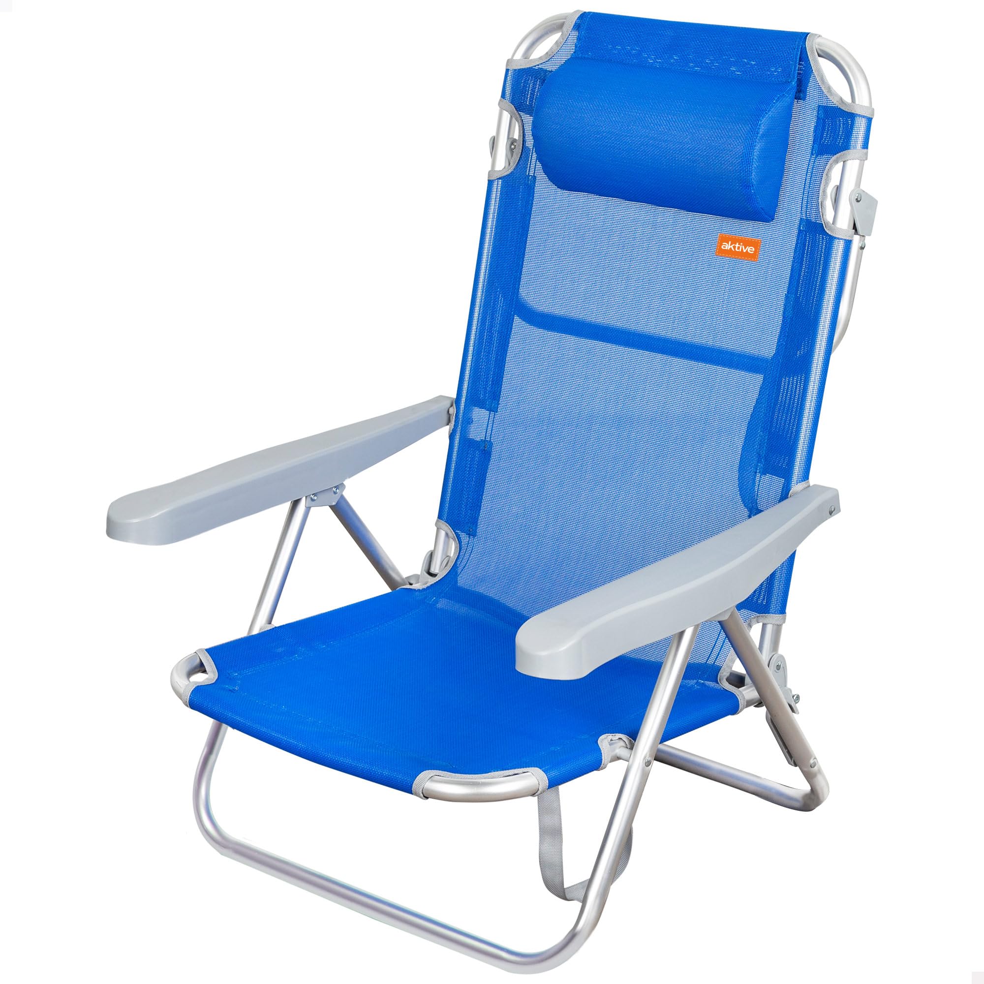 AKTIVE Aluminium Folding Beach Chair, unisex_adult, 62608, navy