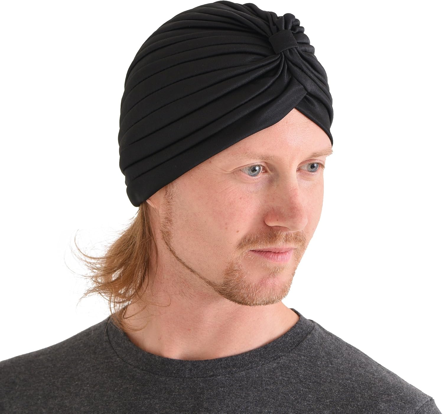 CHARM Fashion Fortune Teller Turban - Twist Pleated Head Wrap Turban Costume Hat Retro Vintage Black at  Men’s Clothing store