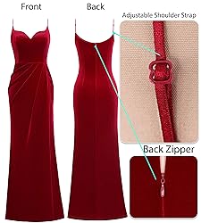 VFSHOW Womens 2025 Winter Velvet Formal Prom Maxi