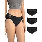 Neione Period Underwear for Women & Girls, Leakproof Menstrual Panties, Lace Hipster Briefs Mid Rise Soft Breathable
