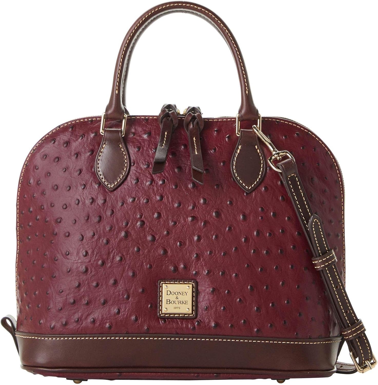 dooney & bourke ostrich zip zip satchel