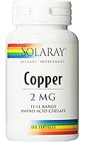 Solaray Copper Capsules 2mg, 100 Count