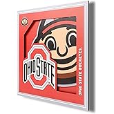 YouTheFan NCAA Ohio State Buckeyes 3D Logo Series Wall Art - 12x12