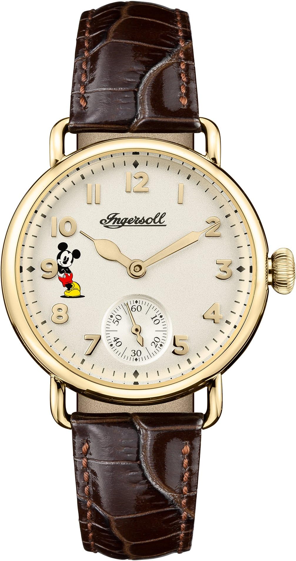 Ingersoll Disney Women's The Trenton Union Quartz Watch with White Dial and Brown Leather Strap ID00102