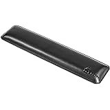 Bailey Leather Ergonomic Computer Wrist Rest Pad - Full Size Extra Firm Keyboard Wrist Support - Great for Typists, Gaming, Heavy Office Use (Black)