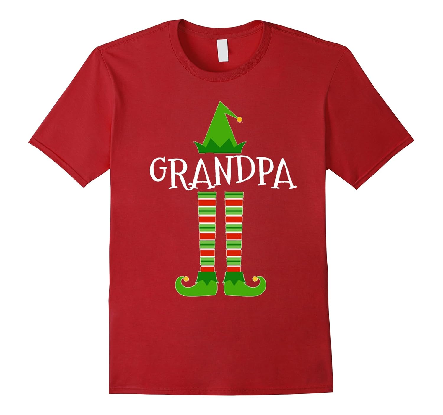 Grandpa Elf Matching Family Group Christmas T Shirt-ANZ