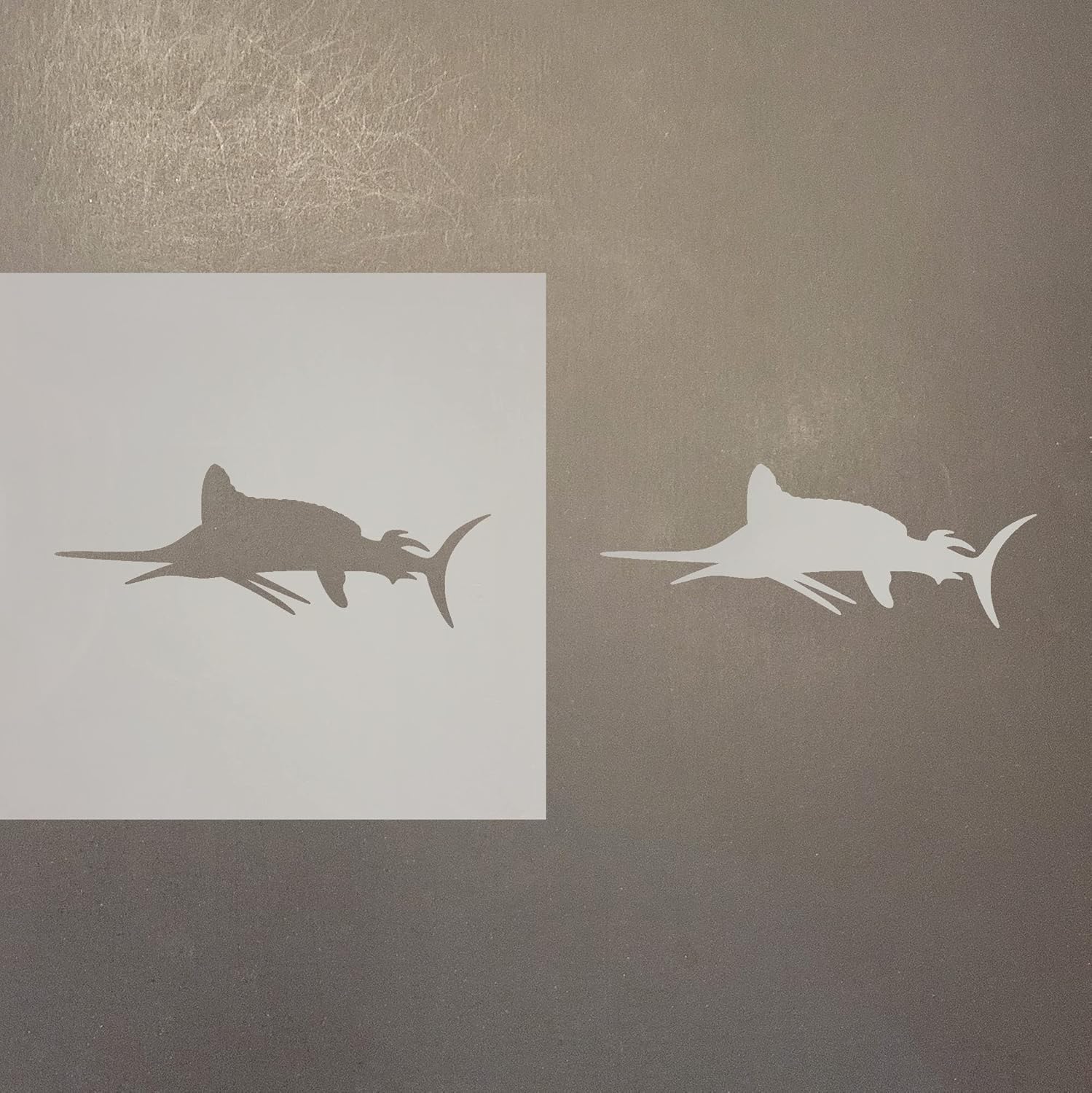 Mixed Media - Marlin Reusable Mylar Stencil - Art Craft Supplies 4 Inch