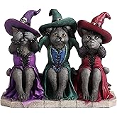 Veronese Design 4 7/8 Inch See No Evil Hear No Evil Speak No Evil Witch Blue Cats Resin Animal Collectible Figurine