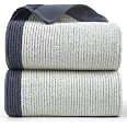 Cleanbear Badetücher Set 2 Stück – Hochsaugfähige Frottee-Handtücher, 137x71 Cm, Silbergrau