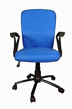 Optimum Ergonomic Office Chair Ii Staff Series, Blue Fabric, Metal Base, Length (46.5 cm), Width ( 46.5 cm), Height (96 cm)