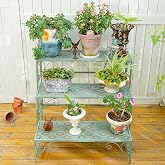 Sungmor Metal Plant Stand - 3 Tier Foldable Ladder Planters Display Shelf - Multiple Plants Flower Pots Vases Storage Organizer - Indoor Outdoor Multi Tiered Plant Rack for Garden Balcony Yard