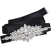 Mandala Crafts Wedding Belt for Bride Dress - Pearl Bridal Belts for Wedding Dress - Rhinestone Sash for Formal Dresses