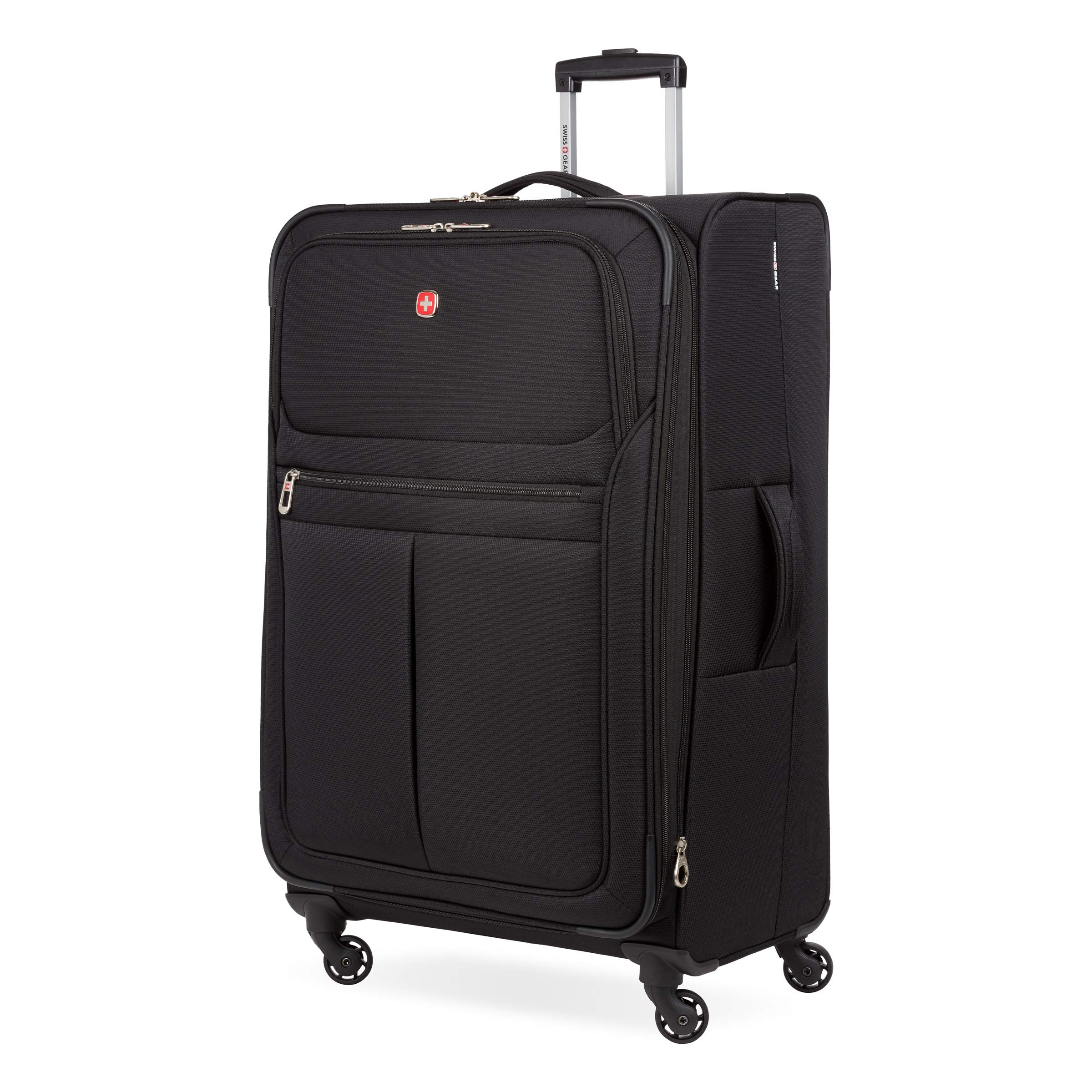 Photo 1 of * ATTEMPTING TO OPEN HANDLE, UNSURE IF WORKING * SwissGear 4010 Softside Luggage with Spinner Wheels, Black, Checked-Large 27-Inch