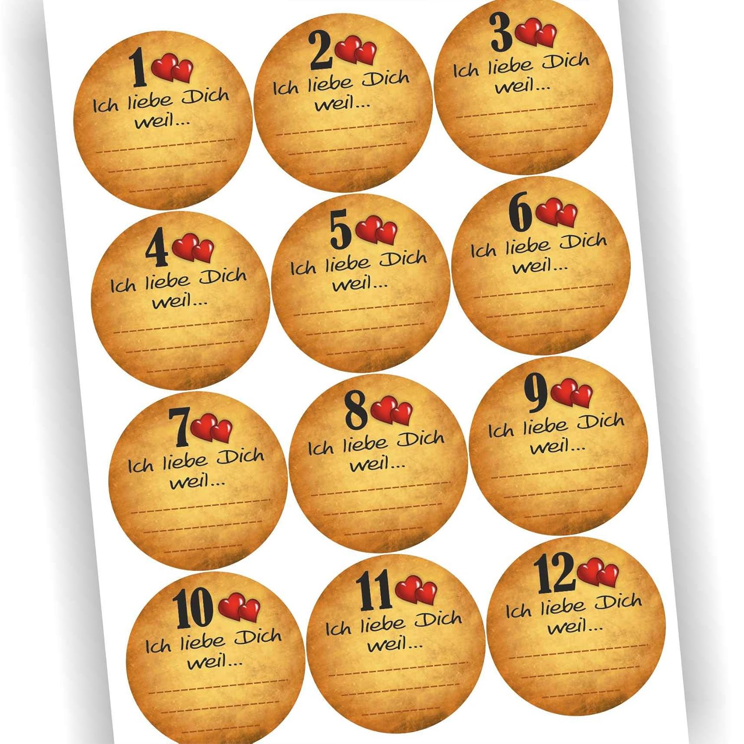 Play Too 24 Aufkleber Ich Liebe Dich Weil Adventskalender