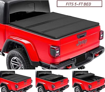 Amazon Com Acher 5 60 3 Hard Tri Fold Truck Bed For 2020 Gladiator Jt Tonneau Cover Automotive