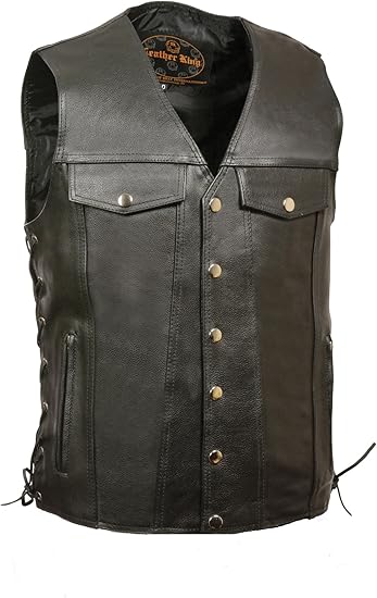 denim and leather vest