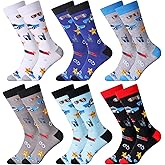 Xaatren 6 Pairs Police Officer Socks Gifts for Men Novelty Cop Law Enforcement Cotton Dress Crew Socks Valentine's Day Gifts for Dad Grandpa Law Academy Enforcement Attorney