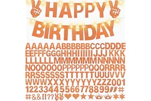 WELITTCON 167Pcs DIY Glitter Customizable Banner Kit Custom Banners DIY Happy Birthday Letter Banners Personalized Banner Decor for Easter Day Christmas Baby Shower Birthday Party Decorations(Glitter Orange)