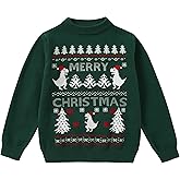 Toddler Baby Boys Sweater Christmas Knitted Red Green Pullover Sweatshirt Long Sleeve Crew Neck Tops Fall Winter Clothes