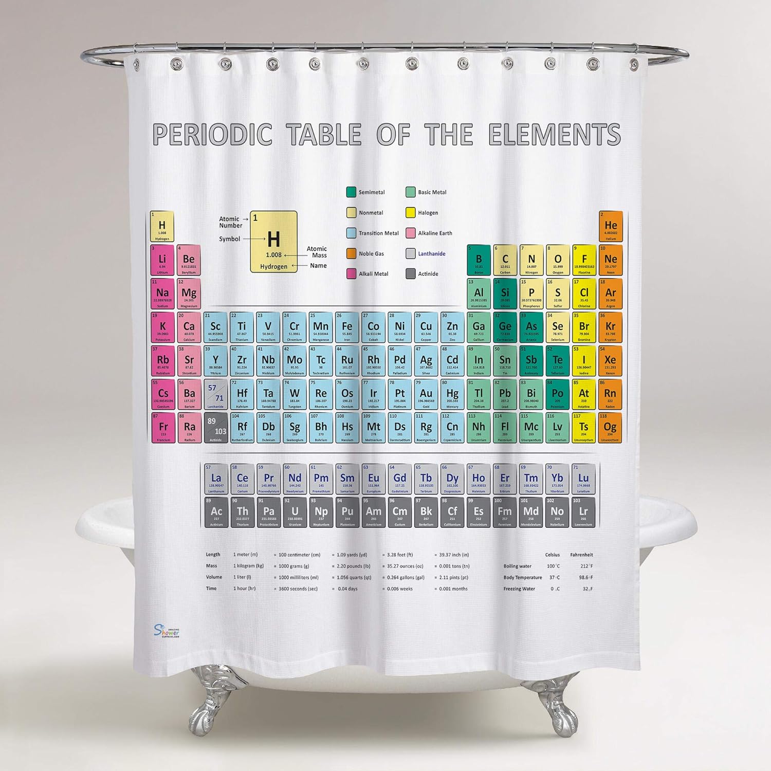 Amazing Shower Curtains New 2018 Design Periodic Table Shower