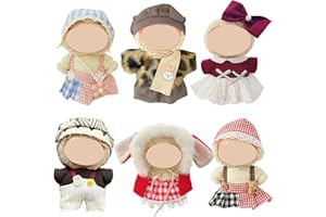 EZCORA Clothes for Doll, 6 Pack Doll Outfits for 17cm Doll, Perfect for Play and Display, Accessories for Doll's Collectors, (No Dolls) (Set 6)