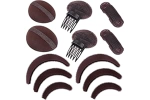 YOOOYOOO Hair Base Sponge Invisible Hair Clip Comb Bump It Up Volume Tool False Hair Pads Hair Bump Styling Insert Tool Hair Extensions Accessories Brown (AB Brown)