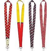 Pounchi Cute Cartoon Lanyard (4 Pcs) for ID Badge Holder Keys Wallet, Cute Lanyards for School Office Party Supplies Teens