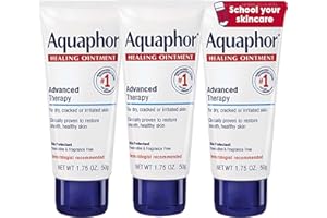 Aquaphor Healing Ointment - Travel Size Protectant for Cracked Skin - Dry Hands, Heels, Elbows, Lips, Packaging May Vary, 1.75 Ounce (Pack of 3)