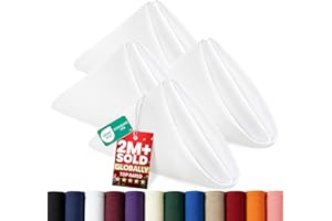 Utopia Home [24 Pack, White] Cloth Napkins 17x17 Inches, 100% Polyester Hemmed Edges, Washable and Reusable Ideal for Parties
