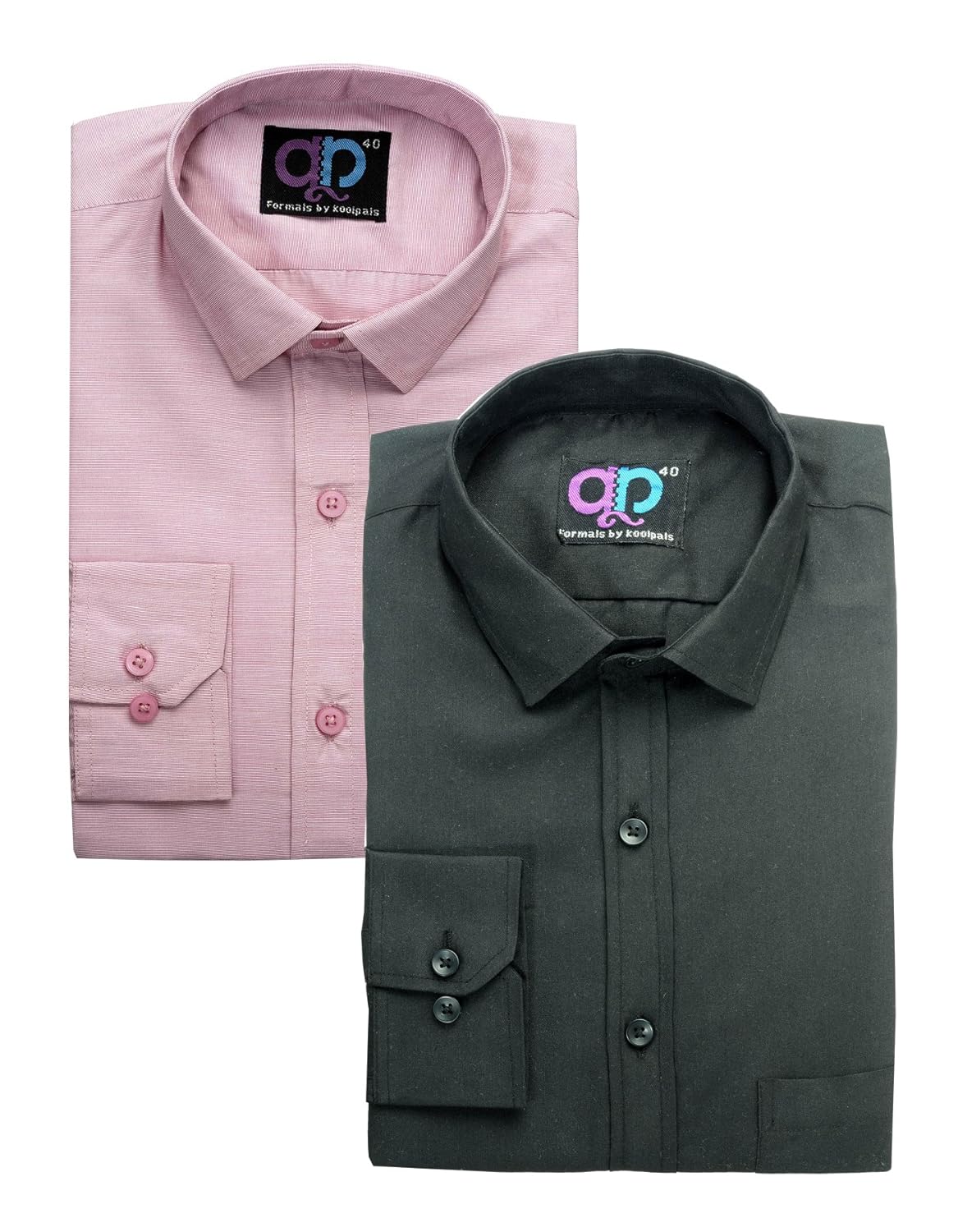 koolpals men's cotton shirts(kpc06_fd_b & pnk42, multicolour, 42)