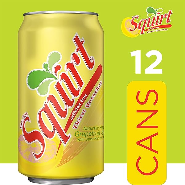 SQUIRT SODA, GRAPEFRUIT, 12 FL OZ CANS, 12 PACK