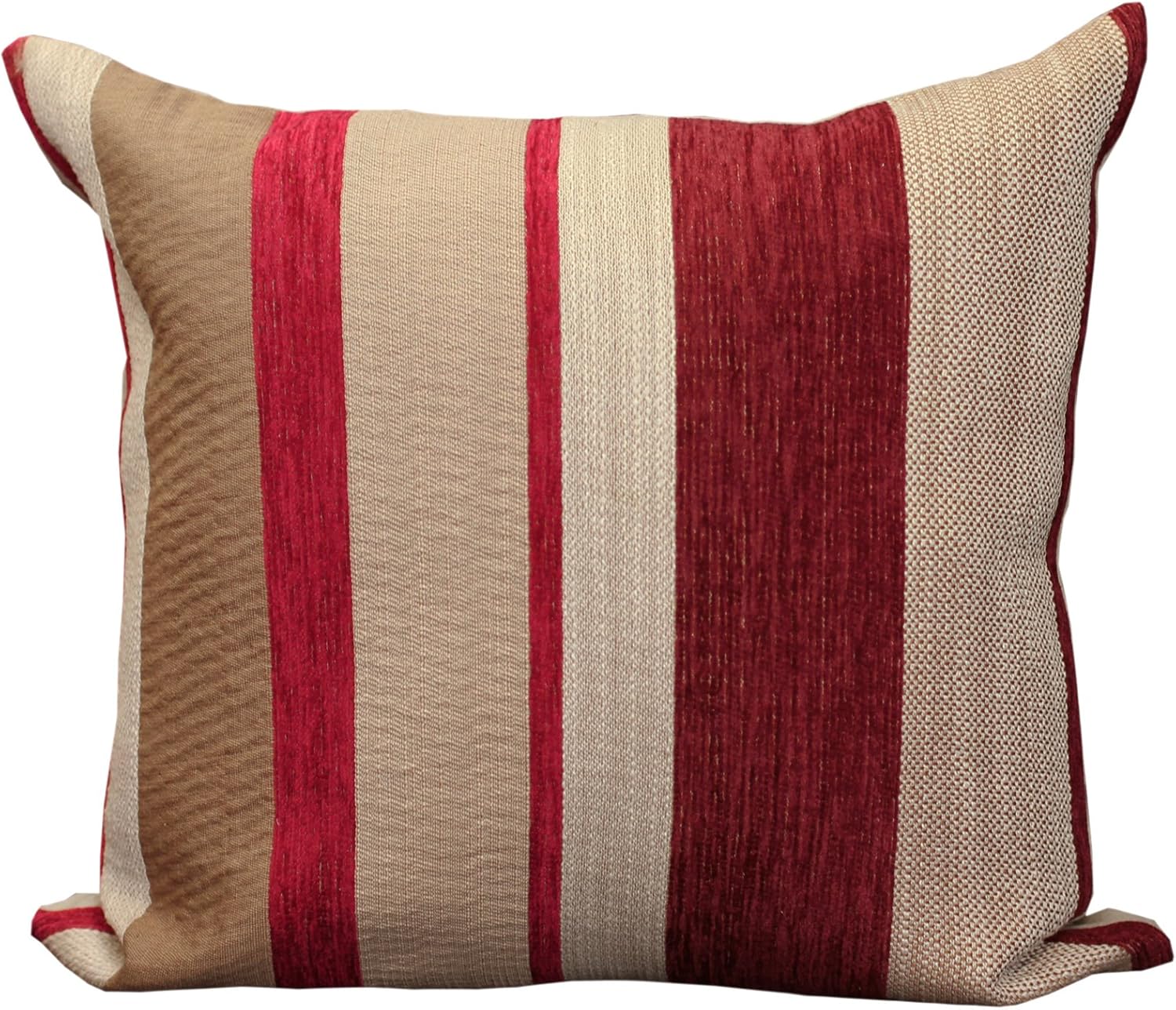 Just Contempo Chenille Striped Cushion Cover, Red, 17x17 inches Amazon