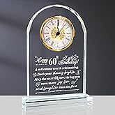 QIANCHANG 60th Birthday Gift for Men and Women, Crystal Roman Numerals Decorated Quartz Clock, for 60 Year Old Women, 60th Birthday Gift for Men